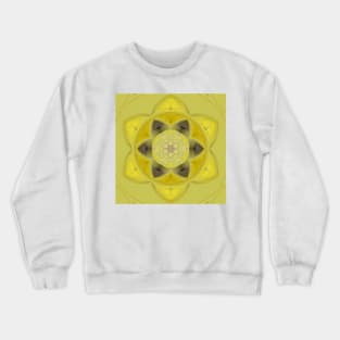floral pattern design in shades of yellow black and grey Crewneck Sweatshirt